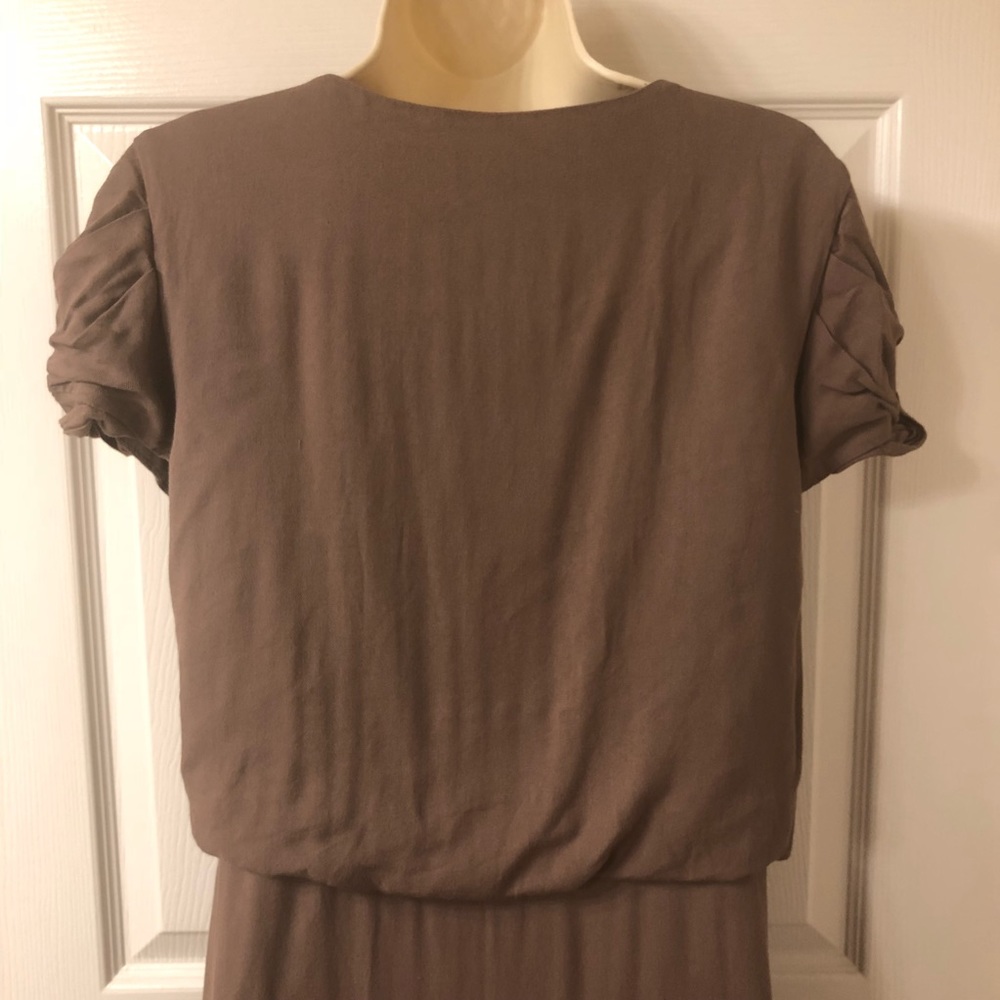 Tibi New York Angel Wrap Dress in Mushroom - Picture 6 of 8